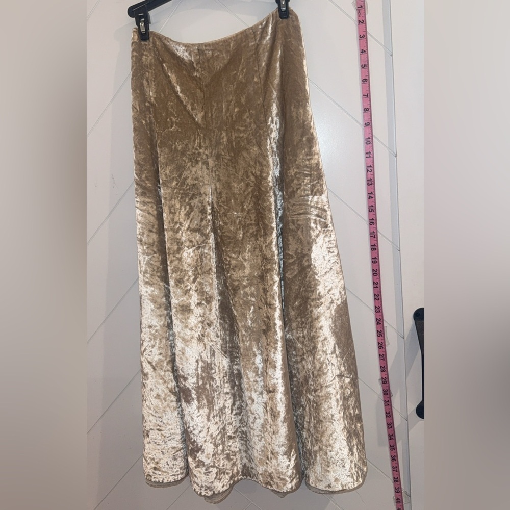 VINCE velvet purl edge paneled slip skirt in oak stone Size:6 STYLE V800430749 - Picture 6 of 16